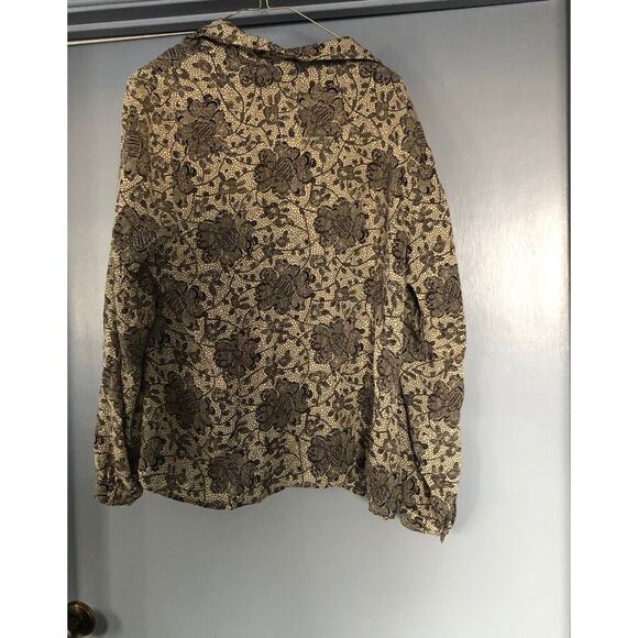 Jones New York Women 18W Plus 100% Silk long sleeved button Blouse - Picture 2 of 5